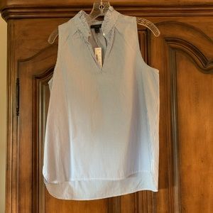 J Crew Blue/White Stripe Sleeveless Top